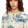 de-grafy-fsh Veste en denim à motif pied-de-poule