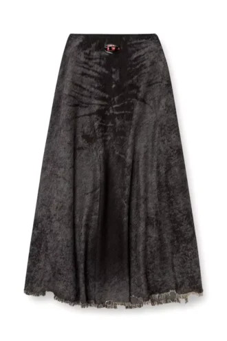 de-hannie-fsh Jupe ample en denim coton-chanvre laserisé