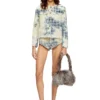 de-jizz-fsh1 Short en denim à motif pied-de-poule de-jizz-fsh1 Short en denim à motif pied-de-poule