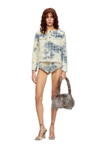 de-jizz-fsh1 Short en denim à motif pied-de-poule