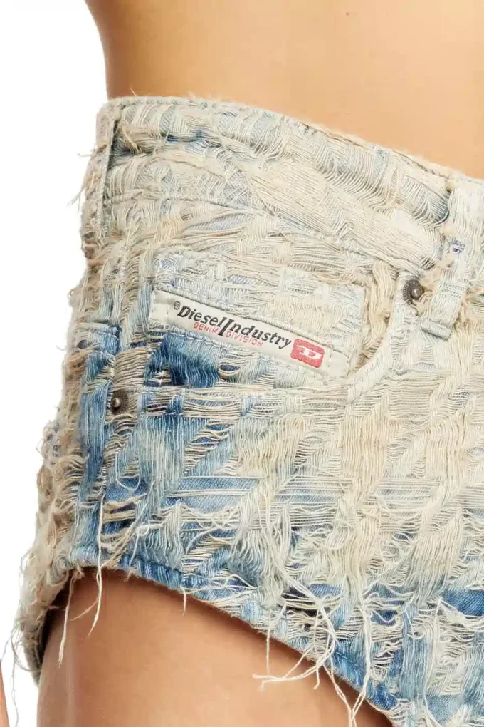 de-jizz-fsh1 Short en denim à motif pied-de-poule de-jizz-fsh1 Short en denim à motif pied-de-poule