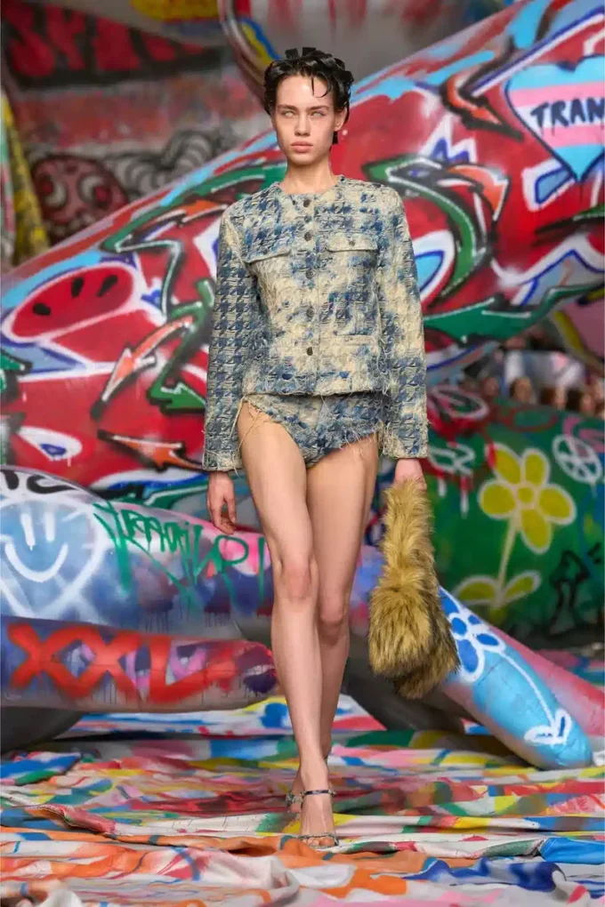 de-jizz-fsh1 Short en denim à motif pied-de-poule de-jizz-fsh1 Short en denim à motif pied-de-poule
