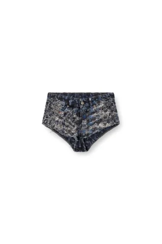de-jizz-fsh2 Short en denim tie-dye à motif pied-de-poule