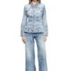 de-katerin-fsh Veste ajustée en denim coton-chanvre laserisé