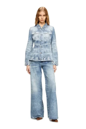 de-katerin-fsh Veste ajustée en denim coton-chanvre laserisé