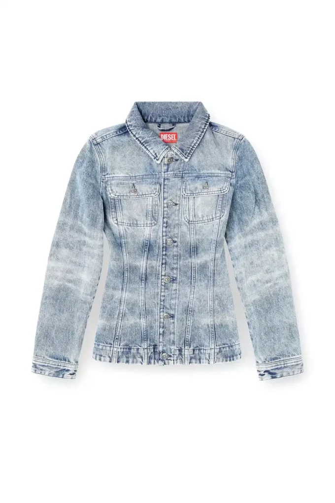 de-katerin-fsh Veste ajustée en denim coton-chanvre laserisé