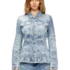 de-katerin-fsh Veste ajustée en denim coton-chanvre laserisé