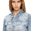 de-katerin-fsh Veste ajustée en denim coton-chanvre laserisé