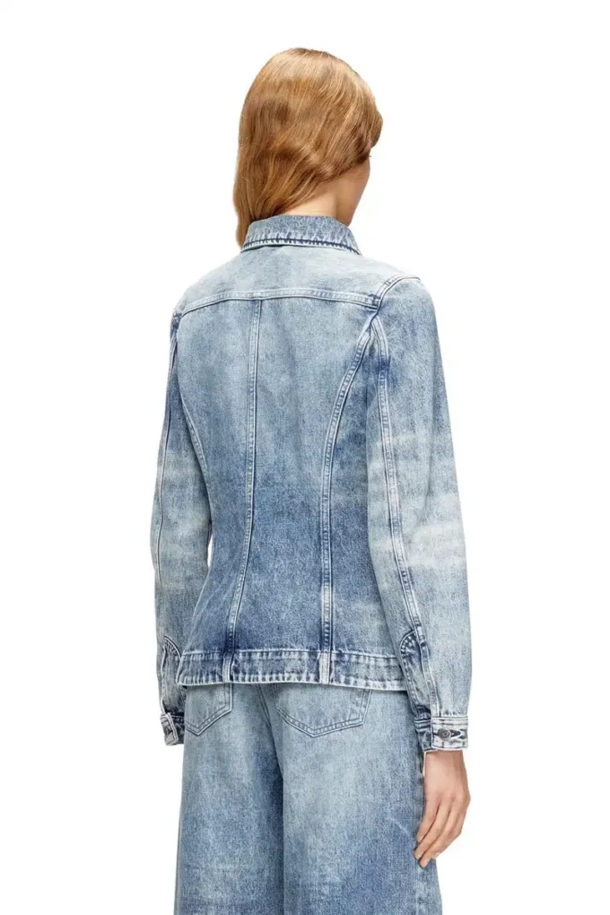 de-katerin-fsh Veste ajustée en denim coton-chanvre laserisé