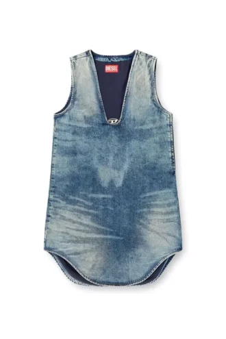 de-laris-dress-s Robe courte en denim marbré
