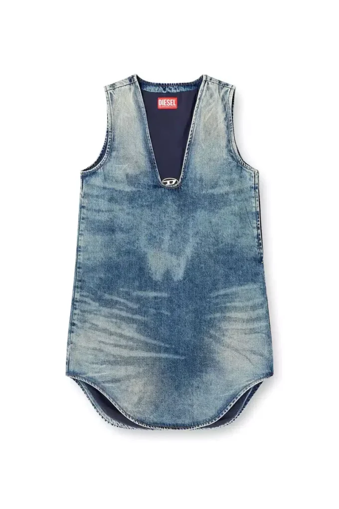 de-laris-dress-s Robe courte en denim marbré