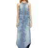 de-lina-s Robe longue en denim marbré