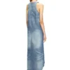 de-lina-s Robe longue en denim marbré