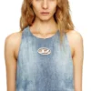 de-lina-s Robe longue en denim marbré