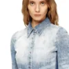 de-masly-fsh Chemise en denim nid d&rsquo;abeille vieilli