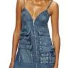 de-melvi-s Robe en denim fluide délavé au laser