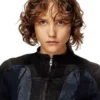 de-morny-s Veste style motard en denim bicolore