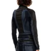 de-morny-s Veste style motard en denim bicolore