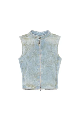 de-nata-fse Top en denim seconde peau avec détails motard