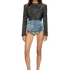 de-nora-fsh Jupe-ceinture en denim coton-chanvre laserisé