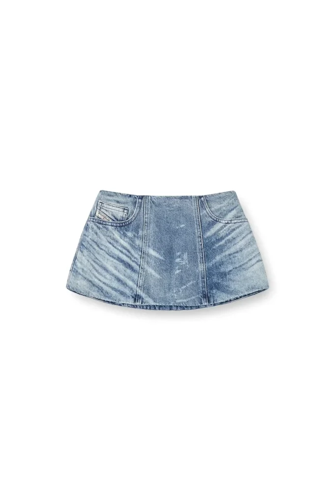 de-nora-fsh Jupe-ceinture en denim coton-chanvre laserisé