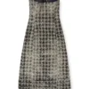 de-olivia-fsh Robe midi en denim à motif pied-de-poule