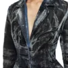 de-pia-fse Manteau en denim dévoré à fines rayures