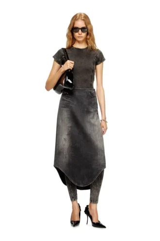 de-plumy-s Jupe midi en denim avec effet ombré