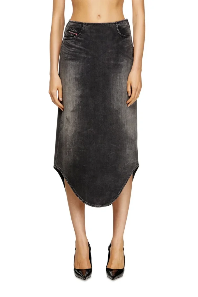 de-plumy-s Jupe midi en denim avec effet ombré