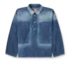 de-priss Haut Henley en denim effet contrasté