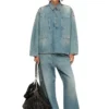 de-priss Haut Henley en denim style utilitaire