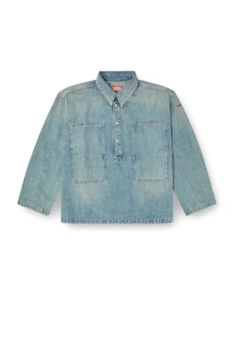 de-priss Haut Henley en denim style utilitaire