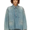 de-priss Haut Henley en denim style utilitaire