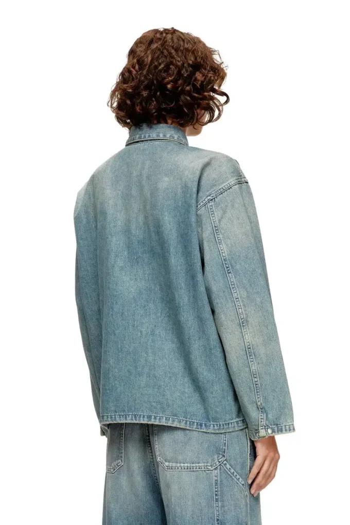 de-priss Haut Henley en denim style utilitaire