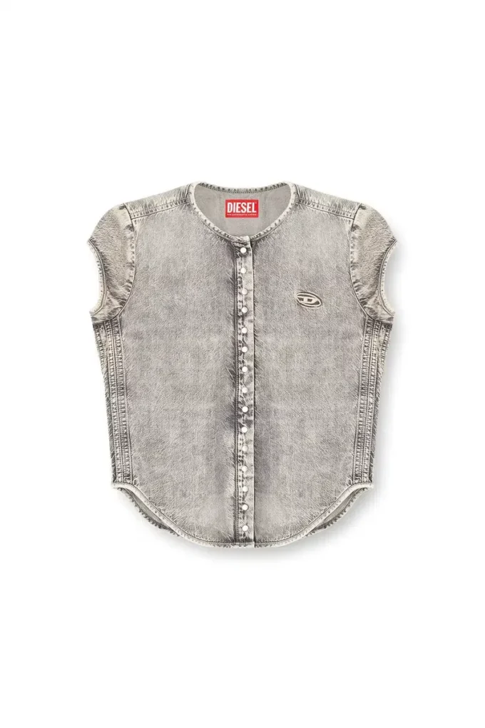 de-roset-s Chemise en denim à manches courtes et rayures athlétiques