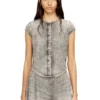 de-roset-s Chemise en denim à manches courtes et rayures athlétiques