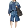 de-sire-short Short en denim à effet contrasté