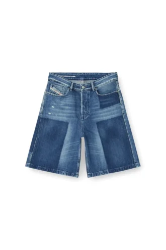 de-sire-short Short en denim à effet contrasté
