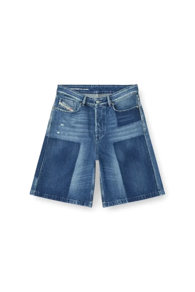 de-sire-short Short en denim à effet contrasté