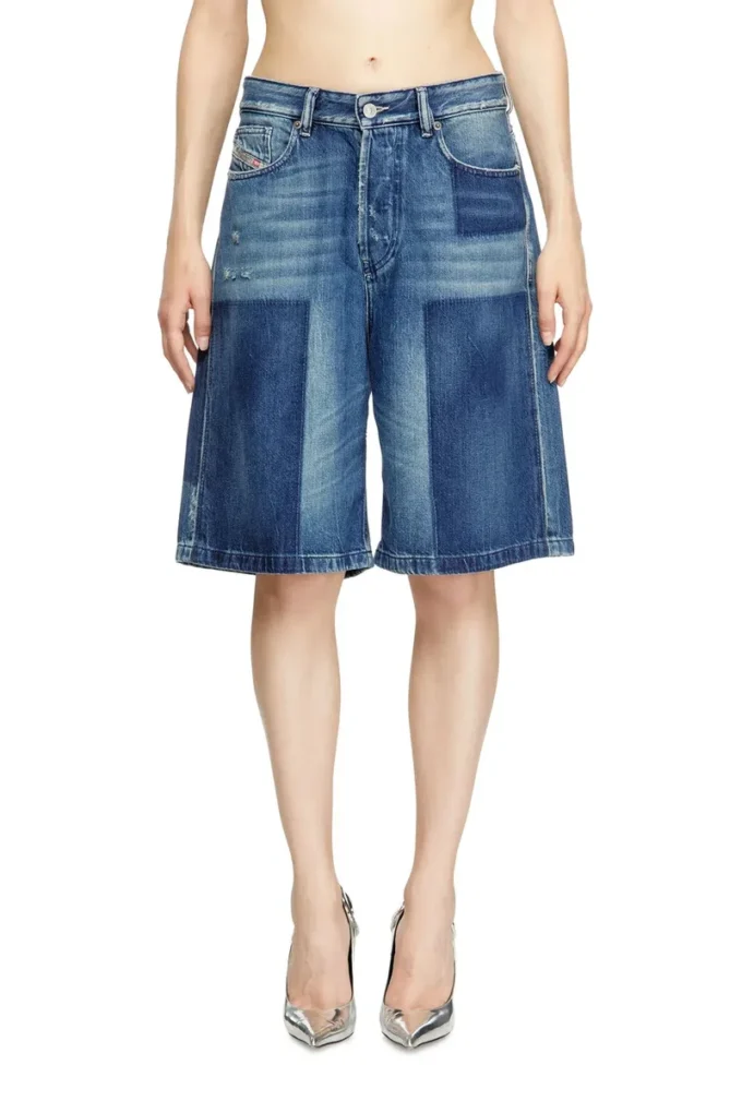 de-sire-short Short en denim à effet contrasté