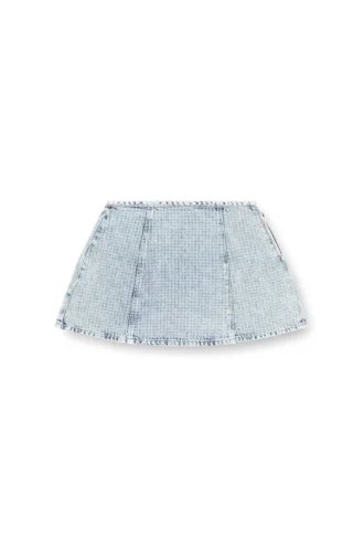de-sweny-s Mini-jupe en denim graphique avec cristaux