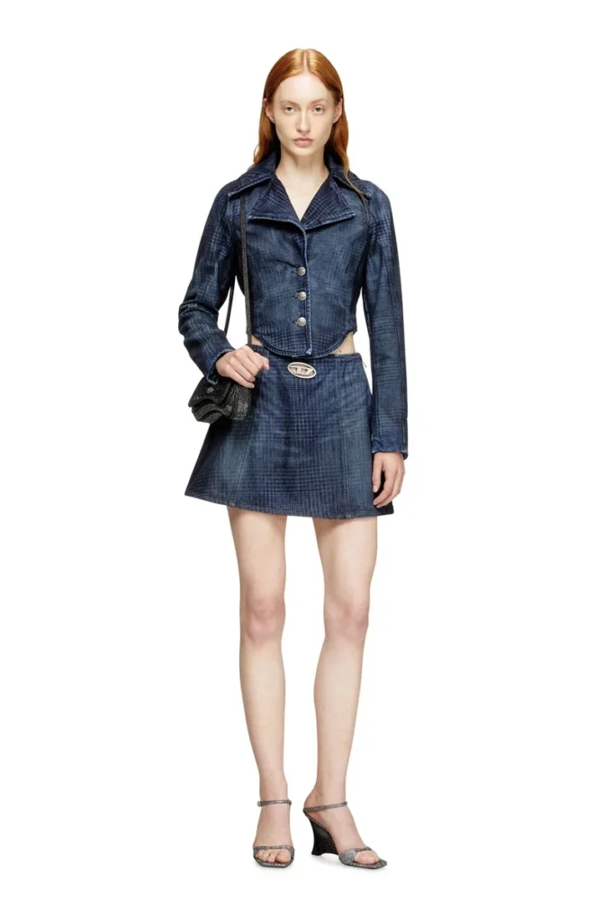 de-sweny-s1 Mini-jupe en denim Prince de Galles