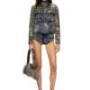 de-tapi-fsh1 Top sans manches en denim tie-dye à motif pied-de-poule