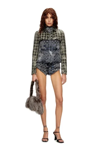de-tapi-fsh1 Top sans manches en denim tie-dye à motif pied-de-poule