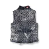 de-tapi-fsh1 Top sans manches en denim tie-dye à motif pied-de-poule