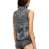 de-tapi-fsh1 Top sans manches en denim tie-dye à motif pied-de-poule