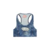 de-top-fse Haut court en denim avec plaque en cristal