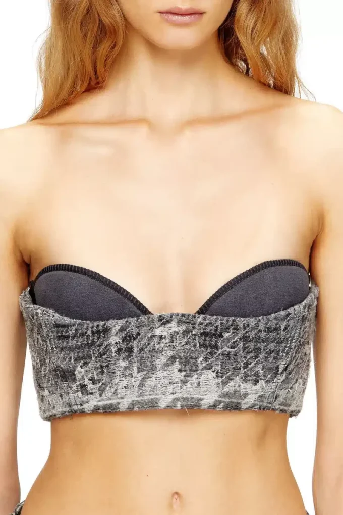 de-toppys-fsh Brâlet en denim jacquard Prince de Galles