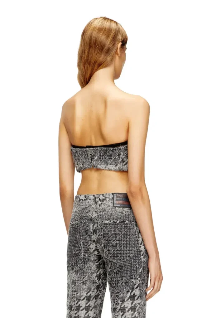 de-toppys-fsh Brâlet en denim jacquard Prince de Galles