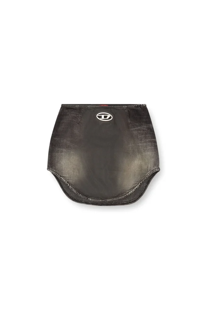 de-vany-s Mini-jupe en denim avec logo Oval D